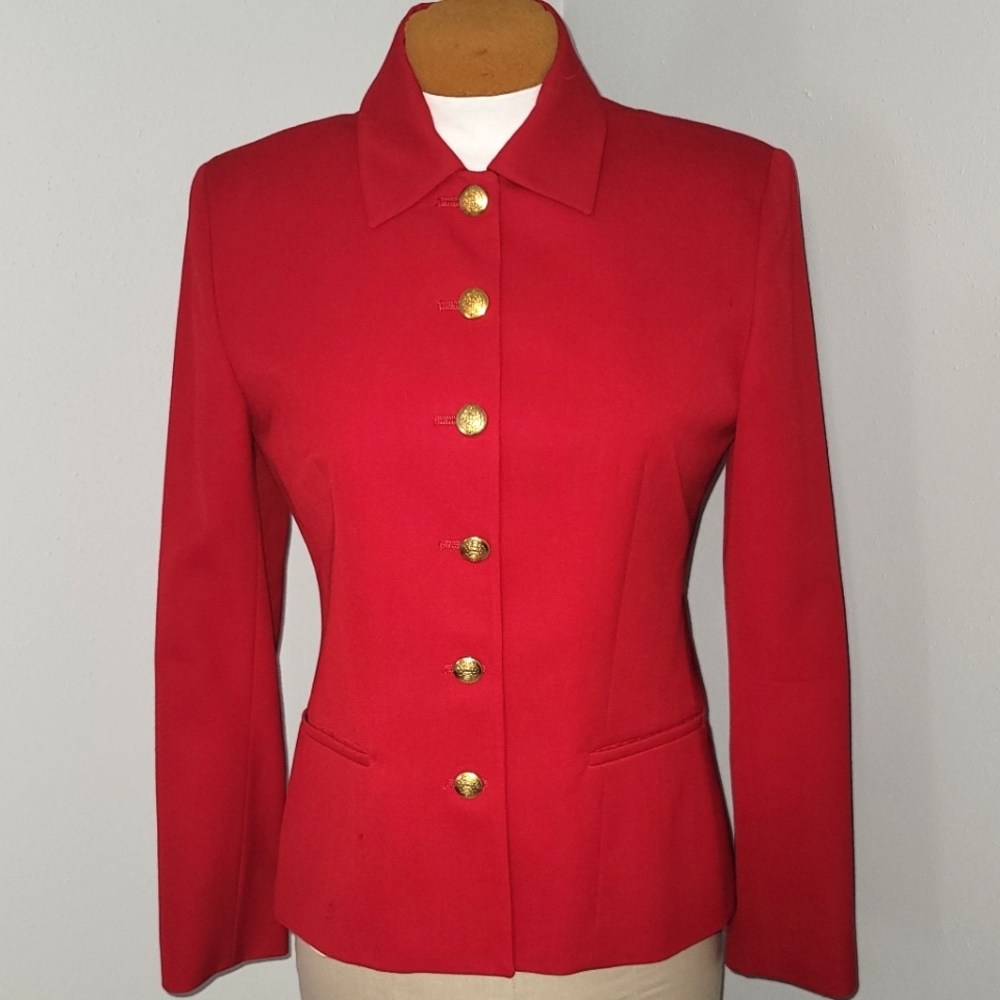 Vintage Tarra Hall Red Wool Blazer  Sz 8  USA